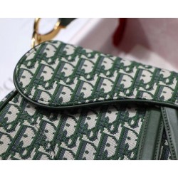 Dior Saddle Bag In Green Oblique Jacquard Canvas CDBS2750