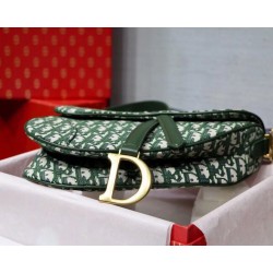 Dior Saddle Bag In Green Oblique Jacquard Canvas CDBS2750