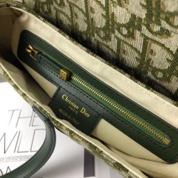 Dior Saddle Bag In Green Oblique Jacquard Canvas CDBS2750