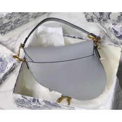 Dior Saddle Bag In Grey Grained Calfskin CDBS2751