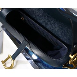 Dior Saddle Bag In Navy Blue Grained Calfskin CDBS2757