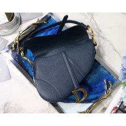 Dior Saddle Bag In Navy Blue Grained Calfskin CDBS2757