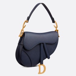 Dior Saddle Bag In Navy Blue Grained Calfskin CDBS2757