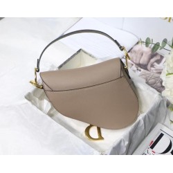 Dior Saddle Bag In Warm Taupe Grained Calfskin CDBS2763