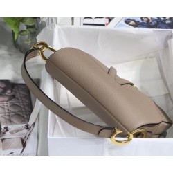 Dior Saddle Bag In Warm Taupe Grained Calfskin CDBS2763