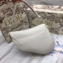 Dior Saddle Bag In White Matte Calfskin CDBS2765