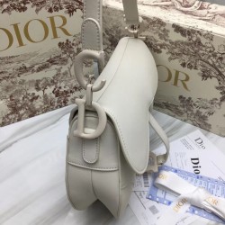 Dior Saddle Bag In White Matte Calfskin CDBS2765