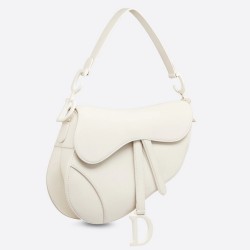 Dior Saddle Bag In White Matte Calfskin CDBS2765