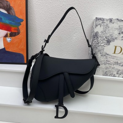 Dior Saddle Bag With Strap in Black Ultramatte Calfskin CDBS2767