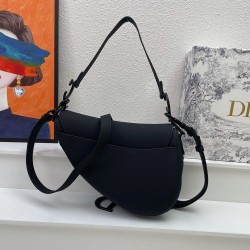 Dior Saddle Bag With Strap in Black Ultramatte Calfskin CDBS2767