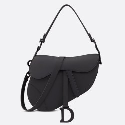 Dior Saddle Bag With Strap in Black Ultramatte Calfskin CDBS2767