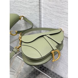 Dior Saddle Bag With Strap in Ethereal Green Grained Calfskin CDBS2771