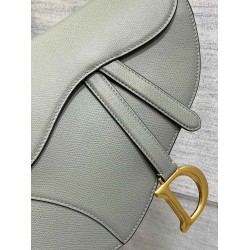 Dior Saddle Bag With Strap in Grey Stone Grained Calfskin CDBS2772