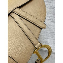 Dior Saddle Bag With Strap in Sand Grained Calfskin CDBS2774