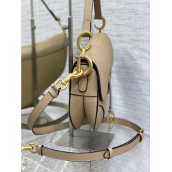 Dior Saddle Bag With Strap in Sand Grained Calfskin CDBS2774