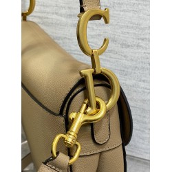 Dior Saddle Bag With Strap in Sand Grained Calfskin CDBS2774