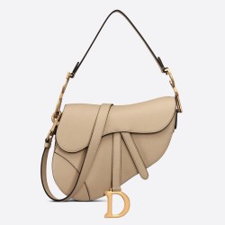 Dior Saddle Bag With Strap in Sand Grained Calfskin CDBS2774