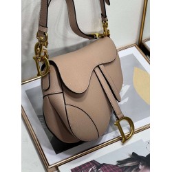 Dior Saddle Bag With Strap in Warm Taupe Grained Calfskin CDBS2775