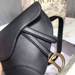 Dior Saddle Belt Bag In Black Grained Calfskin CDBS2777