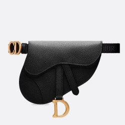 Dior Saddle Belt Bag In Black Grained Calfskin CDBS2777