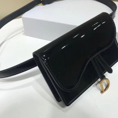 Dior Saddle Belt Bag In Black Patent Leather CDBS2778