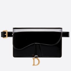 Dior Saddle Belt Bag In Black Patent Leather CDBS2778