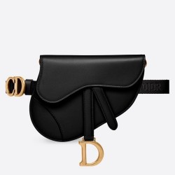 Dior Saddle Belt Bag In Black Smooth Calfskin CDBS2779