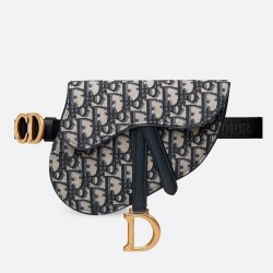 Dior Saddle Belt Bag In Blue Oblique Canvas CDBS2780