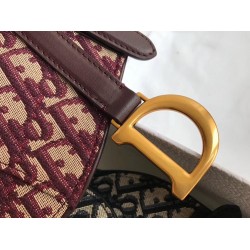 Dior Saddle Belt Bag In Bordeaux Oblique Canvas CDBS2781