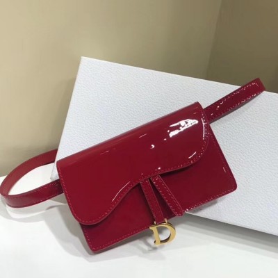 Dior Saddle Belt Bag In Red Patent Leather CDBS2784