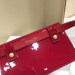 Dior Saddle Belt Bag In Red Patent Leather CDBS2784