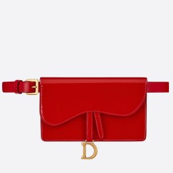 Dior Saddle Belt Bag In Red Patent Leather CDBS2784