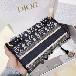 Dior Saddle Pochette In Blue Oblique Canvas CDBS2790