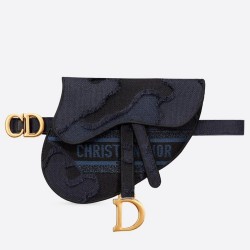 Dior Saddle Pouch Belt Bag In Blue Camouflage Canvas CDBS2791