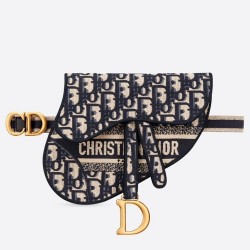 Dior Saddle Pouch Belt Bag In Blue Oblique Canvas CDBS2792