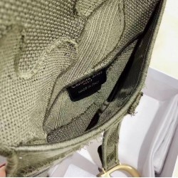 Dior Saddle Pouch Belt Bag In Green Camouflage Canvas CDBS2793