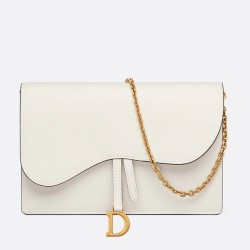 Dior Saddle Pouch In White Grained Calskin CDBS2794