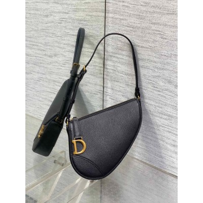 Dior Saddle Rodeo Pouch in Black Goatskin CDBS2796