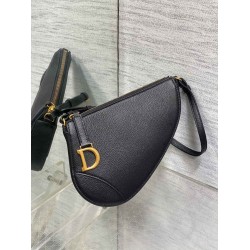 Dior Saddle Rodeo Pouch in Black Goatskin CDBS2796