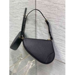 Dior Saddle Rodeo Pouch in Black Goatskin CDBS2796