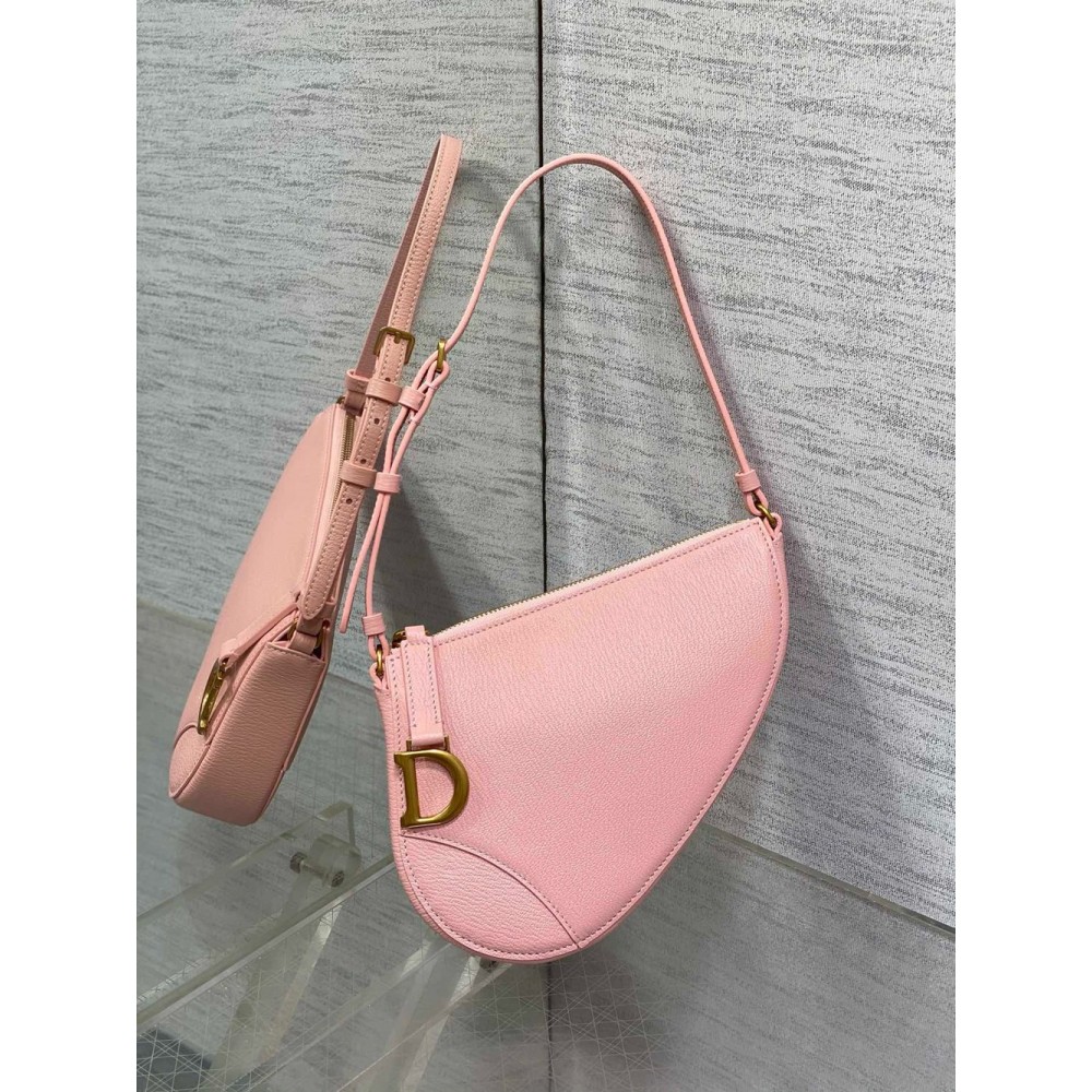 Dior Saddle Rodeo Pouch in Pink Goatskin CDBS2797