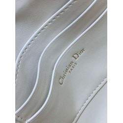 Dior Saddle Rodeo Pouch in White Goatskin CDBS2798