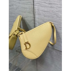 Dior Saddle Rodeo Pouch in Yellow Goatskin CDBS2799