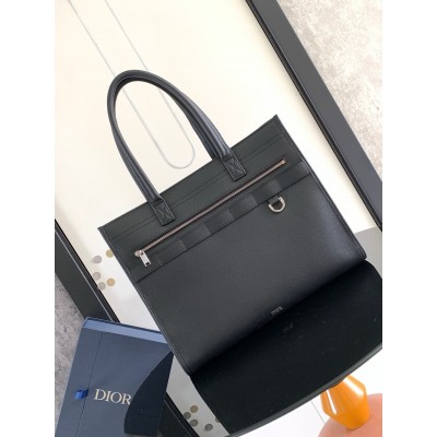 Dior Safari Tote Bag in Black Grained Calfskin CDBS2805