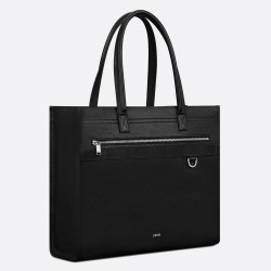 Dior Safari Tote Bag in Black Grained Calfskin CDBS2805