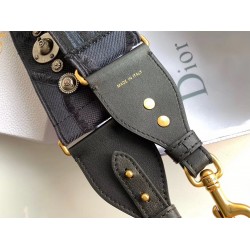 Dior Shoulder Strap In Blue Camouflage Embroidered Canvas CDBS2807