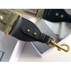 Dior Shoulder Strap In Green Camouflage Embroidered Canvas CDBS2809