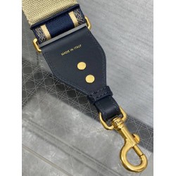 Dior Shoulder Strap With Ring in Blue Embroidery Canvas CDBS2812