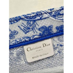 Dior Small Book Tote Bag In Blue Transparent Toile de Jouy Canvas CDBS2825