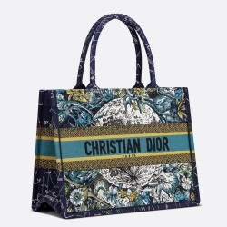 Dior Small Book Tote In Blue Dior Constellation Embroidery CDBS2855